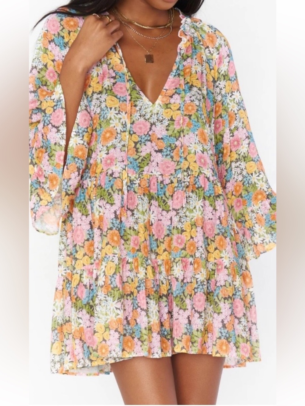 Show Me Your Mumu Viola Mini Dress Pockets in Wild Flora XS Multicolor Floral